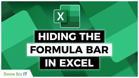 how to hide formula bar in excel using vba