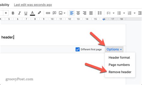 how to hide header and footer in google docs