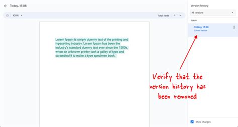 how to hide history in docs