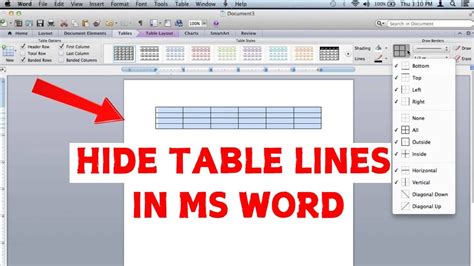 How To Hide Lines In A Word Table
