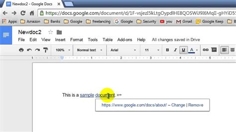 how to hide link in google docs