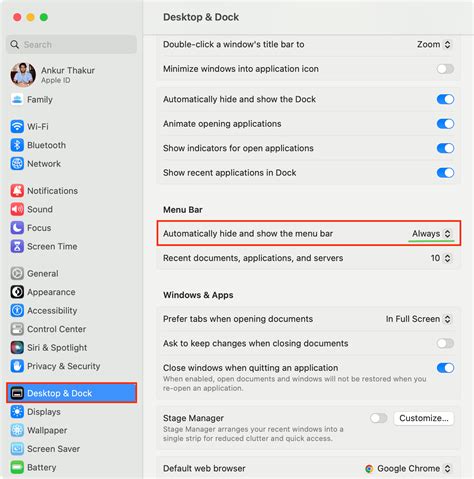 how to hide menu bar on macos