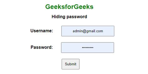 how to hide password in html