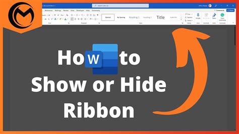 how to hide ribbon in word