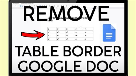 how to hide table border in docs