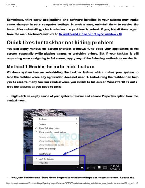how to hide taskbar in full screen powerpoint presentation