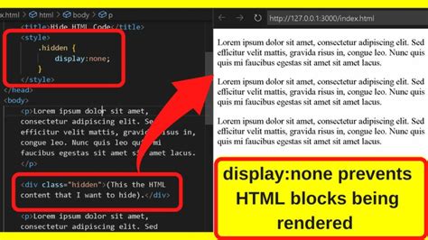 how to hide text in html
