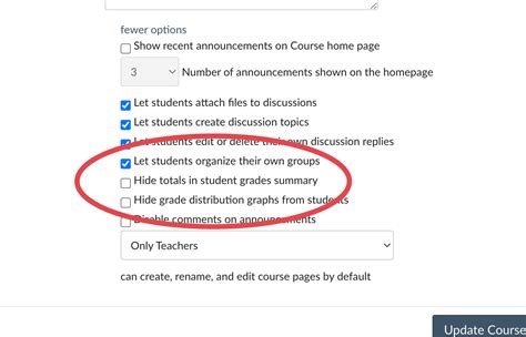 how to hide total grades in canvas