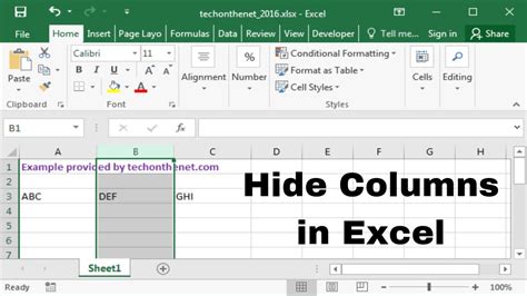 how to hide unhide columns in excel shortcut