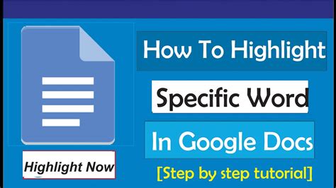 how to highlight all specific words in google docs