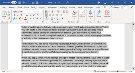 how to highlight all text in word doc