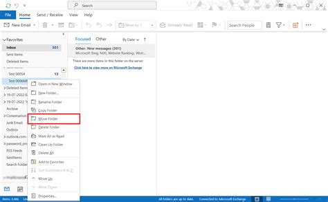 how to highlight and move multiple folders in outlook