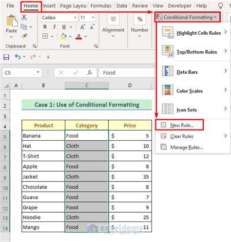 how to highlight cells in excel based on a list
