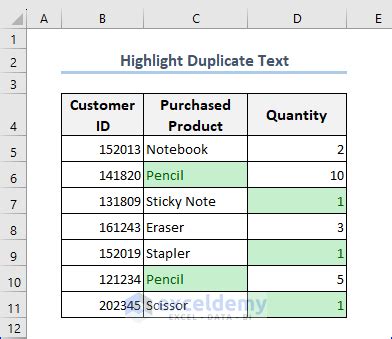 how to highlight duplicate text in excel