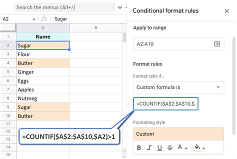 how to highlight duplicates in google sheets in one column