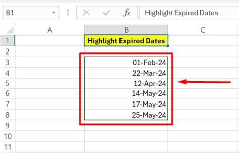 how to highlight expired dates on excel