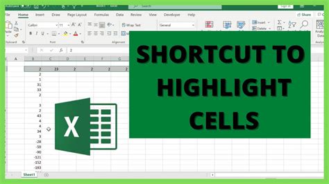 how to highlight in excel shortcut using keyboard
