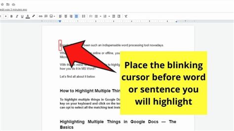 how to highlight multiple things on google docs
