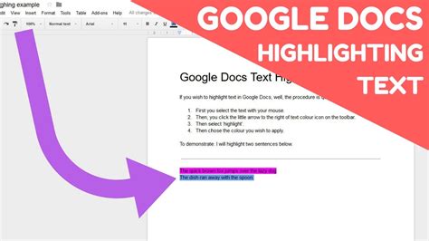 how to highlight text in docs