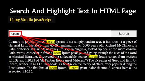 How To Highlight Text In Html Using Javascript