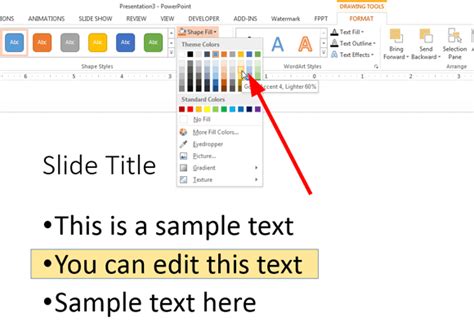 how to highlight text in powerpoint