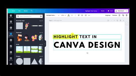 Highlight Text on Canva Easily
