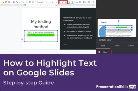 how to highlight text on google slides