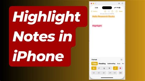 how to highlight text on notes iphone