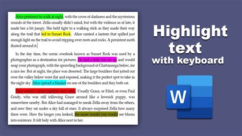 how to highlight text using keyboard
