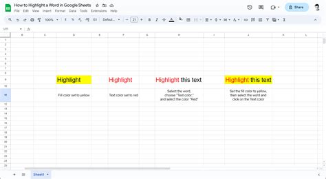 how to highlight the same word in google sheets