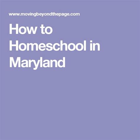 how to homeschool in maryland