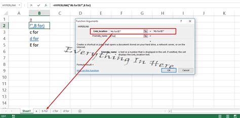 how to hyperlink in excel to another tab
