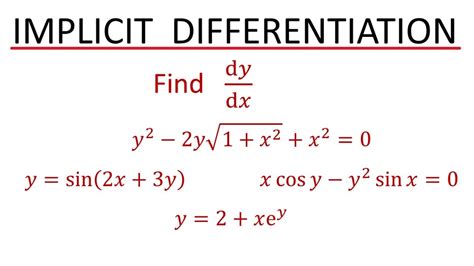how to identify implicit differentiation