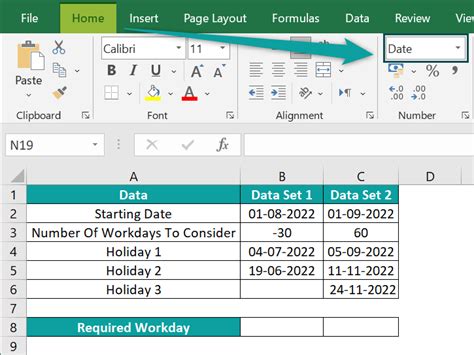 how to identify workday in excel
