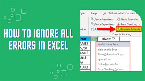 how to ignore all errors in excel mac