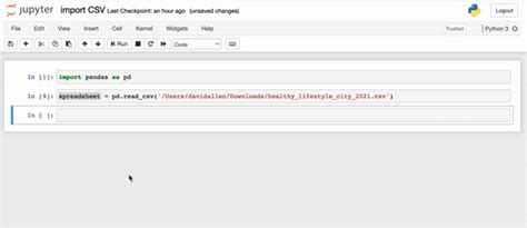 how to import a csv in jupyter notebook