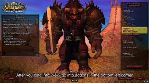 how to import addons to warmane