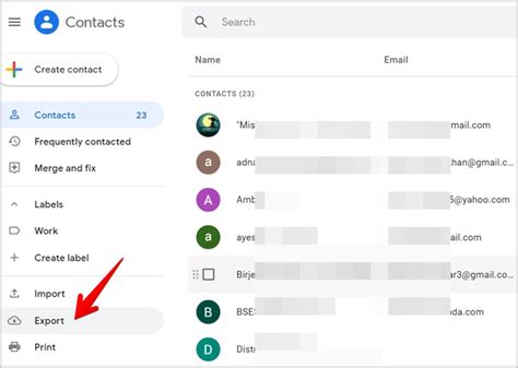 how to import contact list in gmail