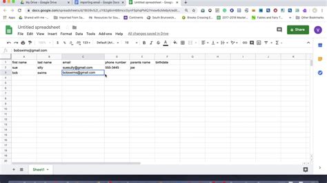 how to import contacts from spreadsheet into gmail
