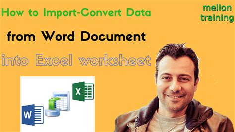 how to import convert data from word document into excel worksheet