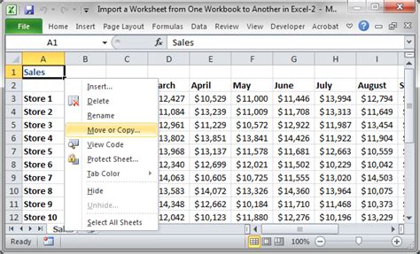 how to import data from excel to another excel sheet