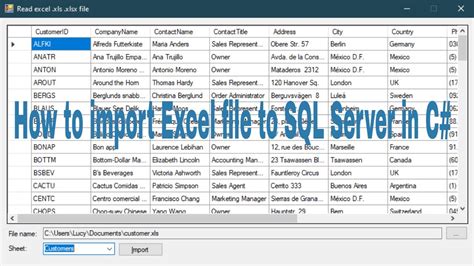 how to import data from excel to sql server using c#