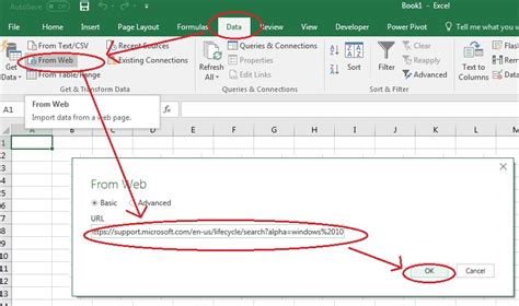 how to import data from the web to excel