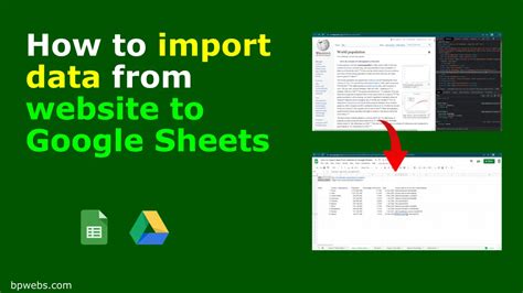 how to import data from webpage to google sheets