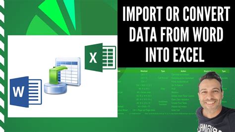 how to import data from word document into excel
