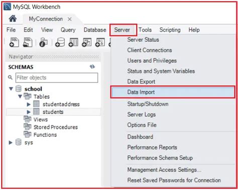 how to import database in mysql