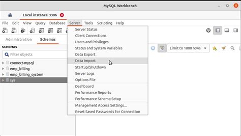 how to import database in mysql workbench