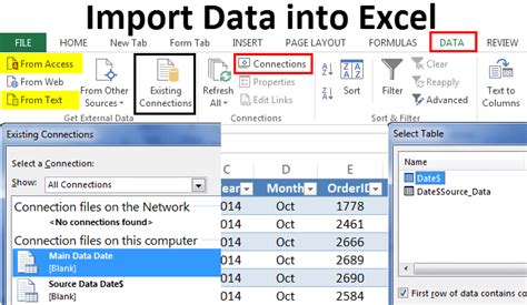 how to import excel data in excel