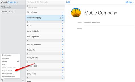 how to import excel file into icloud contacts