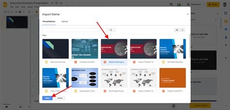 how to import new themes to google slides